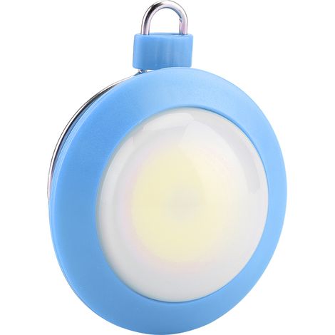 Mini lampe de camping ronde super lumineuse à LED COB avec crochet (bleue) (1/5)