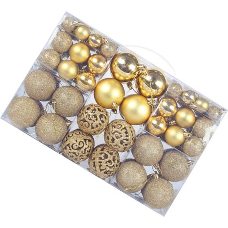 100 boules déco sapin Noël en plastique, ornements suspendus multicolores 3/4/6cm, lot fête décoration (1/4)