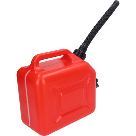 Bidon d'essence 5 L (1,3 gallon) en ABS rouge étanche, portable, avec tuyau de sortie de 27 cm et balance. (1/5)
