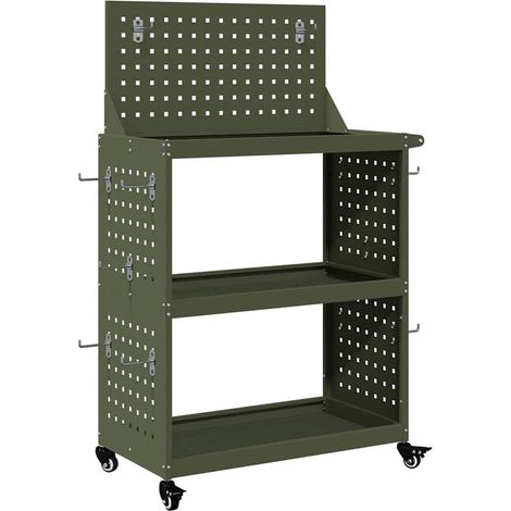 Maison Exclusive - Werkzeugwagen Olive Grün 65 x 35 x 111 cm Kalt
