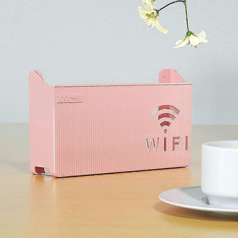 Aufbewahrungsbox für WLAN-Router, Wandhalterung aus ABS-Kunststoff, Kabelhalterung-Pink