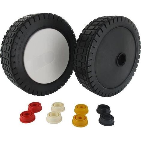 Roue En Plastique - Diamètre 200 Mm - Universelle Avec Bagues De Réduction 8 10 12 Et 12,7 Mm - Pour Outils Et Accessoires - 1 Pièce (1/2)