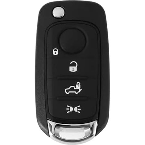 Briny River Coque de Clé 4 Boutons avec Lame Vierge Non Coupée Compatible avec Fiat 500L 500X Tipo (1/4)