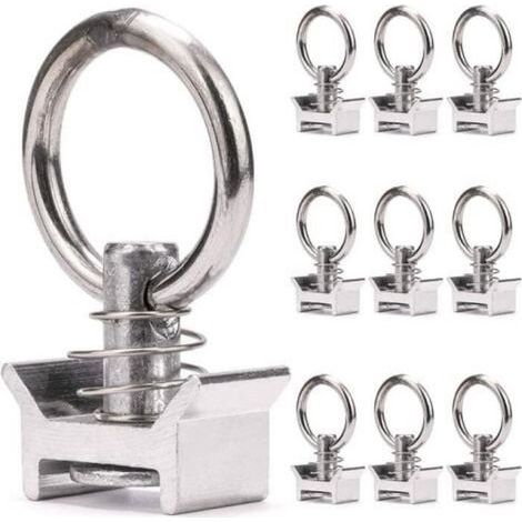 Lot of 10 Pions simples avec anneau 1000 kg pions d'arrimage aéro pour rail d'arrimage aéronautique pion d'ancrage anneau (1/4)