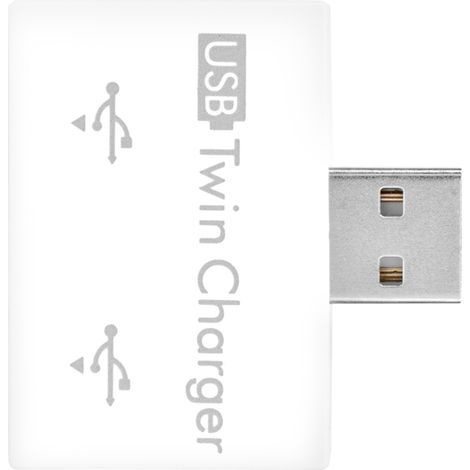 Concentrateur USB 2.0 Double Port - Hub de Partage Blanc pour Charge Rapide (1/5)