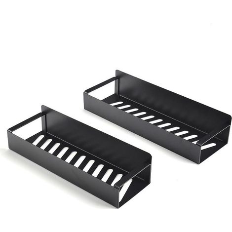 GROOFOO Étagère à Épices Magnétique, 2 Pièces Etagère Réfrigérateur en Acier Inoxydable, Porte-Épices Murale Sans Perçage pour Rangement Frigo (1/4)