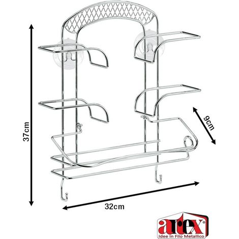 Portascottex Portarotolo da Parete Cucina Kitchen in Acciaio Cromato Artex