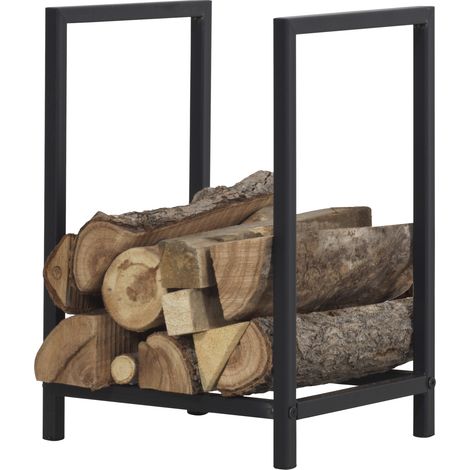 Kaminholzregal Torsås 40x30x50cm aus Stahl Schwarz [en.casa]