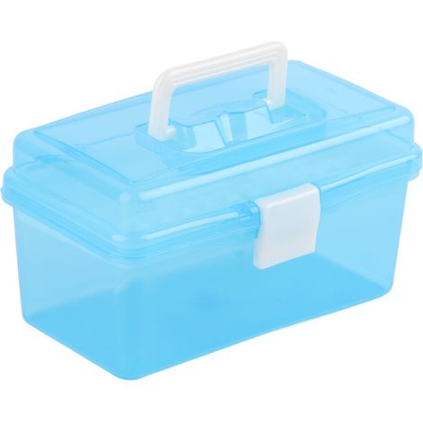 Boîte à outils à 2 niveaux, boîte à outils Portable pour électricien ménager, rangement d'outils, organisateur en plastique, Mini 20x11x10,5 cm