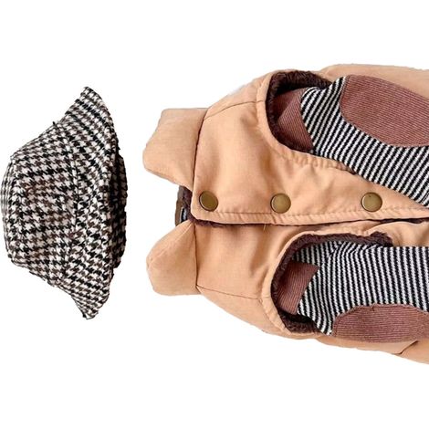 Manteau d'hiver respirant et doux pour la peau, idéal pour les petits chiens par temps froid. Veste avec bonnet pour chiots Teddy, Bichons et Caniches. Couleur kaki, taille XS. (1/4)