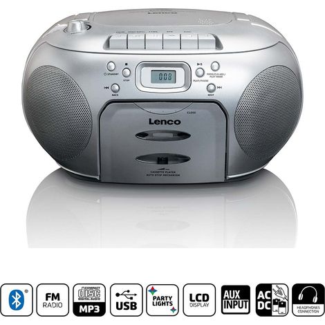 Lettore CD e cassette radio FM portatile Argento (1/5)