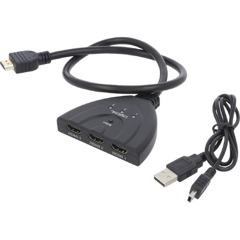 Commutateur HDMI 4K HDCP 1.4.HDMI 1.4 femelle 3 0.5m noir