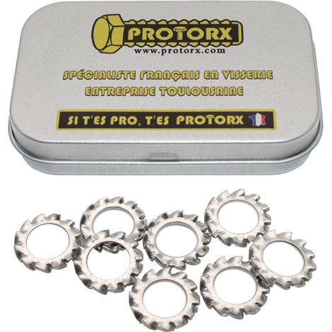 Rondelle Éventail Autobloquante M6, Boîte 50 Pièces, Inox A2, Dentée Acier A2 Anti-Rouille, DIN 6798, Boîte Rangement Vis (1/5)