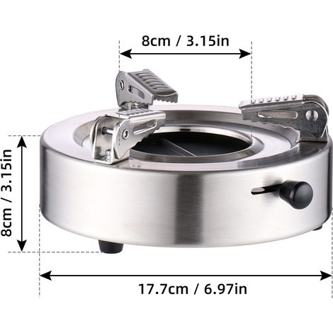 Réchaud à Alcool Portatif Mini Stove Acier Inoxydable Furnace Puissance Adjustable Léger Anti-Vent pour Camping Barbecue Hot Pot Cuisine Outdoor Silvery (1/4)