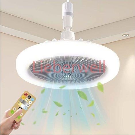 3 Color LIEBERWELL Ceiling Fan with Light, Silent Ceiling Fan with Remote Control, Temperatures, E27 Base, 3 Speeds, Timer, Aromatherapy (1/5)