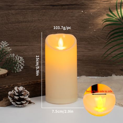 Lampe bougie électronique LED, lampe décorative fausse bougie simulée, accessoire de décoration romantique pour mariage, lumi(Y070) (1/5)