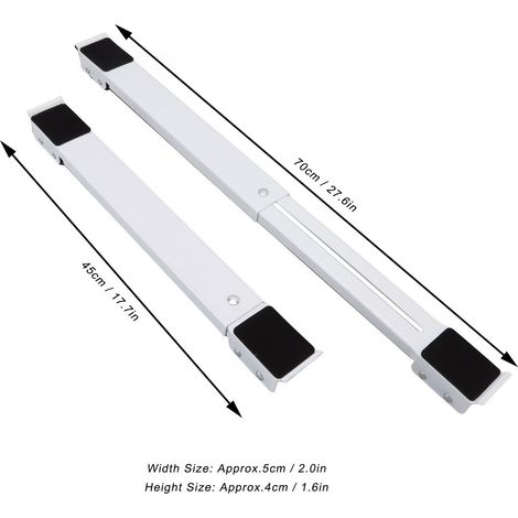 Ortviai Roulettes Rétractables pour Appareils Électroménagers – Support Mobile Réglable 300 kg, 2 Pièces, Blanc/Noir (1/4)