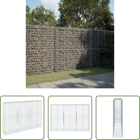 Aménagement extérieur -  Panier gabion avec couvercle 300x50x200 cm fer galvanisé (1/5)