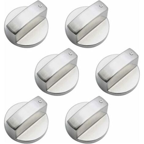 Boutons de Commande Universels en Métal Bouton Cuisinière à Gaz 6mm boutons de contrôle universels bouton de poêle pour cuisinière à gaz cuisinière four plaque de cuisson(6 Pièces)LO-Ron (1/5)