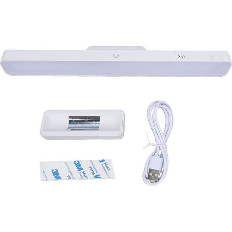 Barre lumineuse LED magnétique avec 3 températures de couleur, commande tactile, rechargeable, pour bureau, chambre, lit ou armoire. (1/5)
