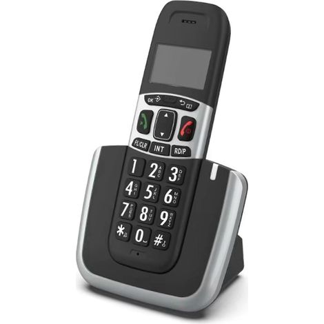 Deux emplacements pour identification de l'appelant mains libres et mémoire sans fil pour téléphones fixes, adaptés à une utilisation à domicile, au bureau, à l'école et en entreprise. Prise standard (1/4)