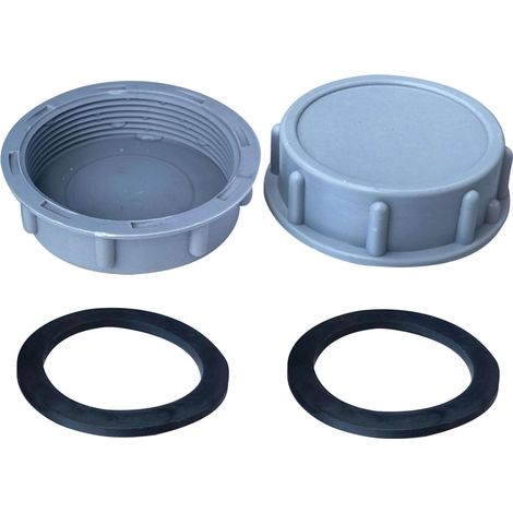 Bouchon Tuyau PVC 54mm - Lot de 2 Gris - Filetage Interne Étanche avec Joint Caoutchouc pour Évacuation Cuisine Salle de Bain (1/5)