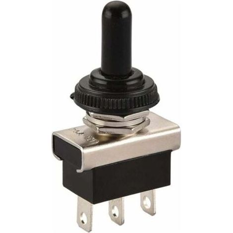 Interrupteur à bascule en métal Flick Flip 12 V 25 A Spdt on/off/on 3 positions 3 broches pour éclairage de tableau de bord avec capuchon étanche (1/5)