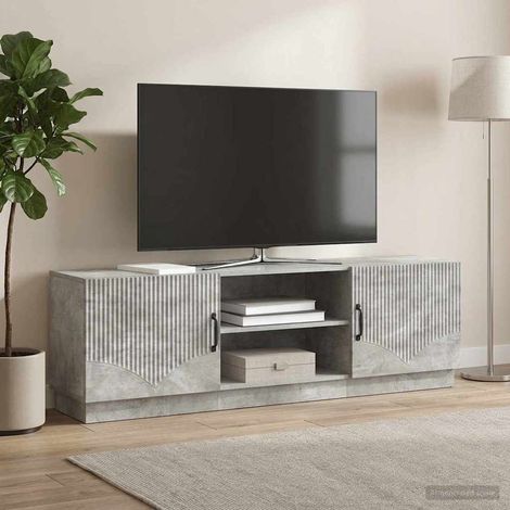 TV-Schränk Betongrau 150 x 31 x 47 cm Holzwerkstoff (1/5)