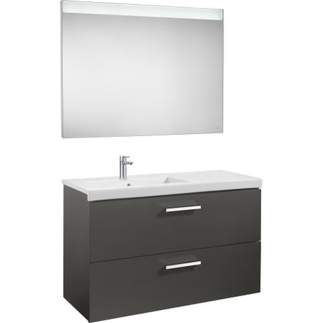 CONJUNTO PRISMA 2 CAJONES ESPEJO 1100 IZQUIERDA GRIS