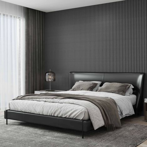 2Pcs Decorative Acoustic Slat Wall Panels And Light Grey Oak MDF 2400x600mm (1/5)