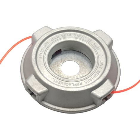 Tête de coupe-bordures universelle (argent) en alliage d'aluminium et nylon, avec brosse à bobine, pour tondeuse à gazon et débroussailleuse de jardin. (1/5)