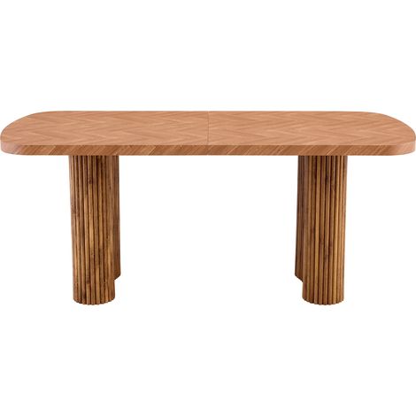 Esstisch aus MDF mit Abgerundetem Bein, Moderner Minimalistischer Stil - 180×90×76 cm, Naturholz (1/5)