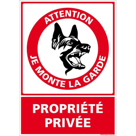 Autocollants de Signalisation Souple – Panneaux de Signalisation Autocollants – Plusieurs tailles au choix – Signalisation Française - Attention, je monte la garde propriété privée - 300 x 420 mm