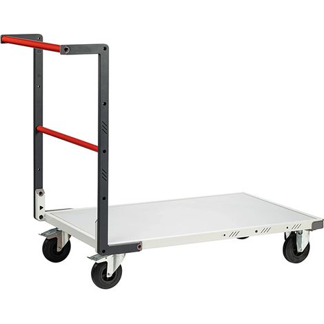 Chariot modulable un dossier fixe à tube - Plateau 1000x595mm - Charge max 250kg - Roues caoutchouc - Livré à monter - 804722110 (1/3)