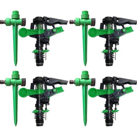 Pack 4 Aspersor de Riego Agricola 1/2'' con Soporte  Aspersores de riego cesped de 6 a 12 m  Aspersor sectorial de Jardin (1/5)