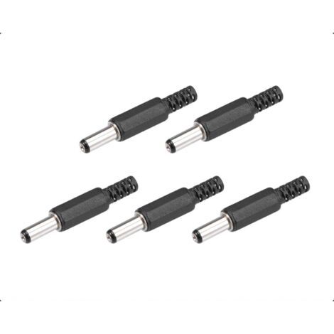 Konvolut von 5 DC-Steckern (5,5 x 2,5 x 14 mm) – Schwarze Netzteile für LEDs und Kameras (1/5)