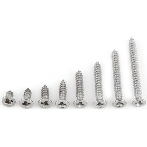 200 vis autoperceuses M3 en acier inox A2, tête fraisée bombée, pour assemblage métallique, lot économique (1/5)