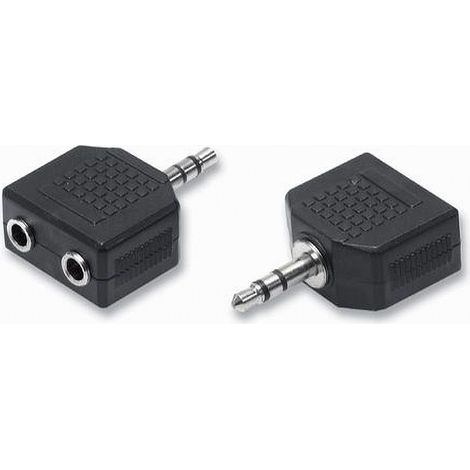 Trade Shop - 3,5-Klinkenstecker Audio Stereo Kopfhörer iPod MP3 Anschlusskabel Adapter Maxtech C-014 - (1/3)