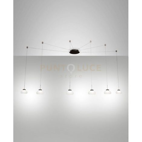 ARABELLA SOSPENSIONE BIANCA 6 LUCI A LED 3000K - 48W - 4530 lm DIMMERABILE SMART C/ACCESS.