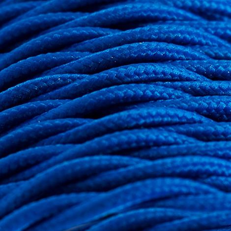 FANTON cavo elettrico tessile colore blu treccia seta 2mt 3G0,75 filo rivestito in tessuto vintage stile retrò per lampadari applique 93816-02