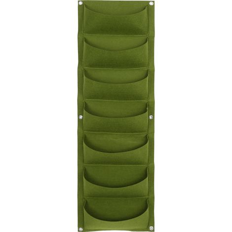 Sac de plantation mural vertical pour balcon et jardin, pochettes suspendues pour plantes et fleurs (7 compartiments) (1/5)