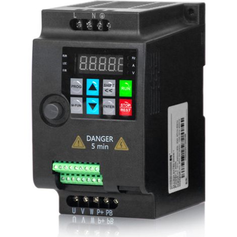 Variador de frecuencia vectorial monofásico AC220V para la regulación continua de la velocidad del motor.