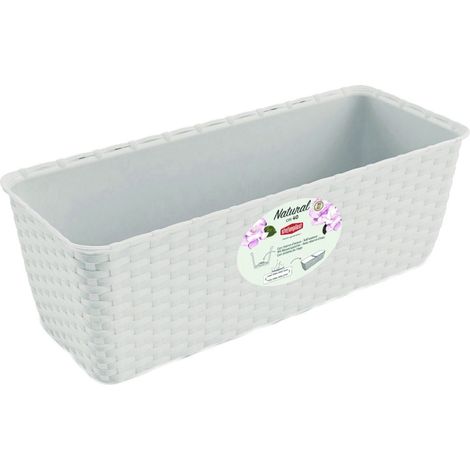 Balconetta natural bianca con riserva d'acqua cm. 40 - cm.40x16x13h. - lt. 5.3 - 4 bl