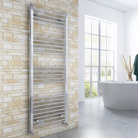ELEGANT Chrome Bathroom Radiator Heated Towel Rail Radiator 1600 x 600 mm Straight (1/5)