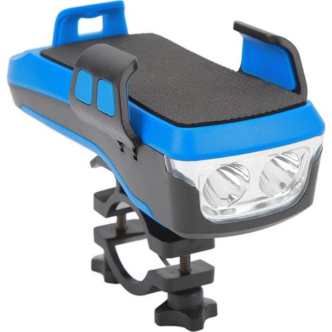 Support téléphone vélo avec éclairage avant USB rechargeable, 3 modes d'éclairage, antidérapant, batterie externe pour vélo électrique, bicyclette et moto (1/5)