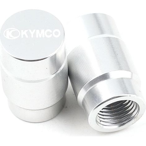 Bouchons de valve argentés compatibles avec les modèles KYMCO Downtown 300, 300i, 350i, 200i et Xciting 250/400. Compatibles avec les béquilles de moto KYMCO Downtown 300, 300i, 350i, 200i et Xciting (1/4)