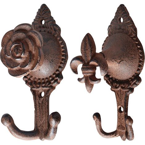 Rustikaler Gusseisengriff, Lilienmuster, 13,9 cm
