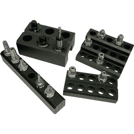 Werkzeugträger HSK63 aus Polypropylen Tischblock 15er Breite 360 x Tiefe 245 x (1/2)