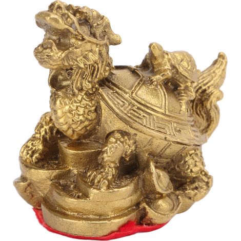 Tortue Dragon Feng Shui en Cuivre Moulé - Décoration Maison et Bureau (1/5)