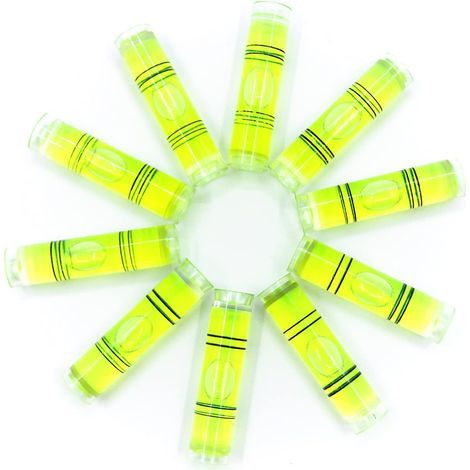 Lot de 10 (9.5x40mm) Niveau à Bulle, mini Plastique cylindrique Petite Niveau à bulle,mini inclinomètres de haute précision (1/5)